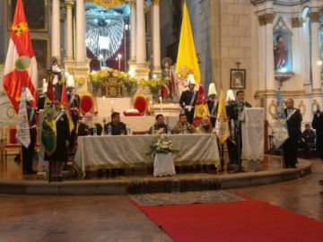 El acto se realizó a los pies del Cristo de la Vera Cruz.