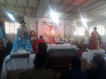 La imagen de San Bartolomé que se venera en el santuario de La Puerta.