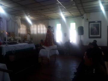 La imagen de San Bartolomé que se venera en el santuario de La Puerta.