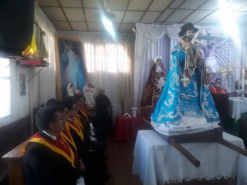 La imagen de San Bartolomé que se venera en el santuario de La Puerta.