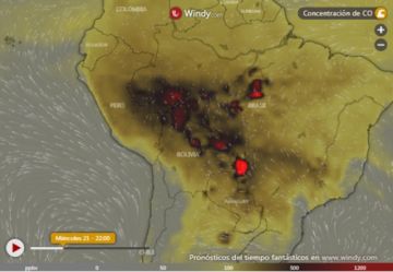 Este mapa muestra la cantidad de contaminación que se acumula.