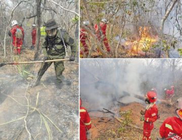 Bomberos sofocan pequeños incendios que se originaron en comunidades aledañas a la carretera Bioceánica. 
