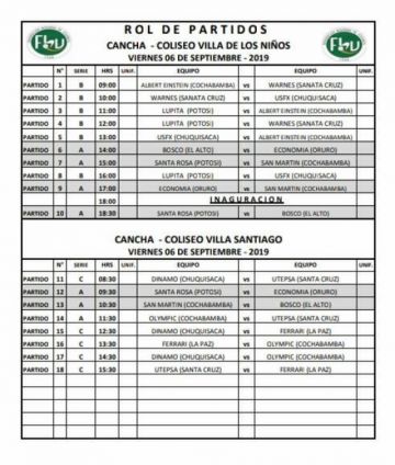 Los partidos inician mañana.