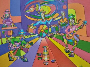 Profusión de colores en esta orquesta típica de Ayala.