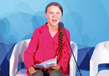 PROTESTA. Greta Thunberg, de 16 años, convertida en protagonista de la Cumbre de la ONU.