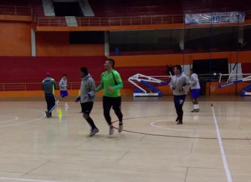 El plantel potosino durante su entrenamiento.