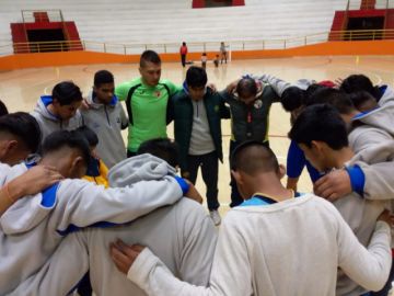 El plantel potosino durante su entrenamiento.