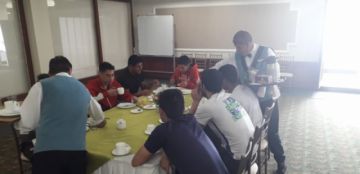 El primer desayuno en tierra ecuatoriana.