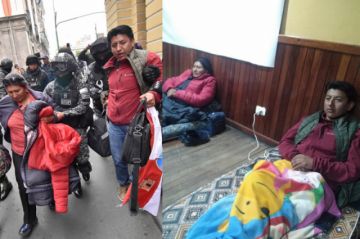 Los dirigentes cuando eran sacados de la plaza central de La Paz y cuando instalan el ayuno en la Casa Social del Maestro.