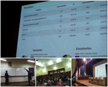 En el paraninfo se procedió a la centralización de los datos.