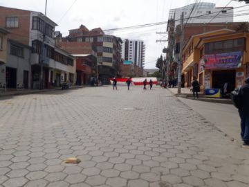 El bloqueo de calles progresó en la mañana.