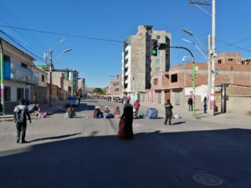Los bloqueos anularon el tráfico en el centro citadino.