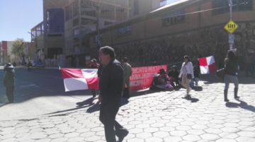 Los bloqueos anularon el tráfico en el centro citadino.