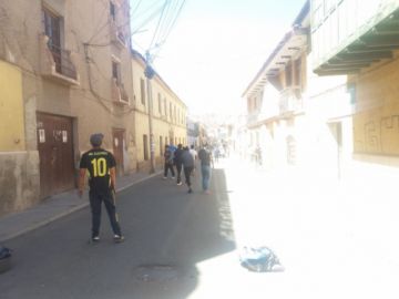 Los bloqueos anularon el tráfico en el centro citadino.