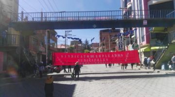 Así están los bloqueos en las calles de Potosí.