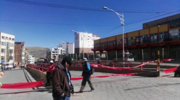 Así están los bloqueos en las calles de Potosí.