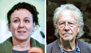 PREMIADOS. Olga Tokarczuk y Peter Handke, ganadores del Nobel de Literatura.