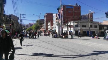 Así están los bloqueos en las calles de Potosí.