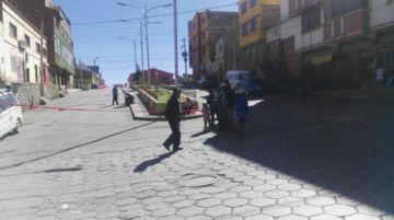 Así están los bloqueos en las calles de Potosí.