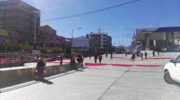 Así están los bloqueos en las calles de Potosí.