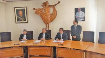La Conferencia Episcopal Boliviana (CEB) en conferencia de prensa.