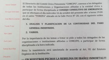 El detalle de la convocatoria.
