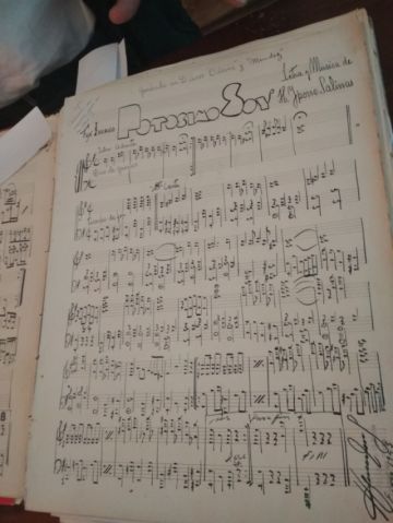 La partitura de "Potosino soy", firmada por su autor, Humberto Iporre Salinas.