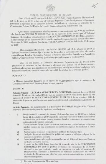 El Auto de Buen Gobierno.