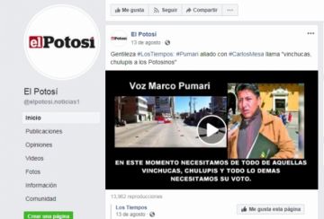 La cuenta está llenada de noticias falsas.