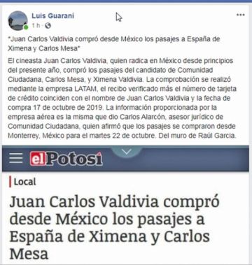 La falsedad fue publicada en esta cuenta. 