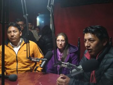 De izq. a der.: Willians Estrada, Mónica Torres y Marco Pumari.