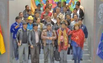 Los representantes de la Coordinadora Departamental por el Cambio en La Paz.