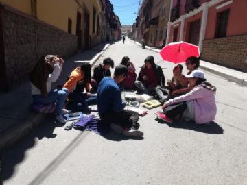Panorama de las calles por la mañana
