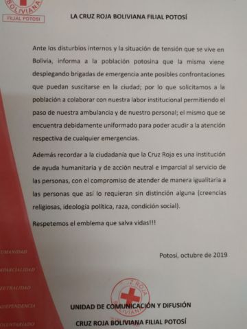 El documento de la institución.