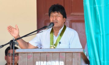 El presidente en un acto desarrollado ayer en Chimoré.