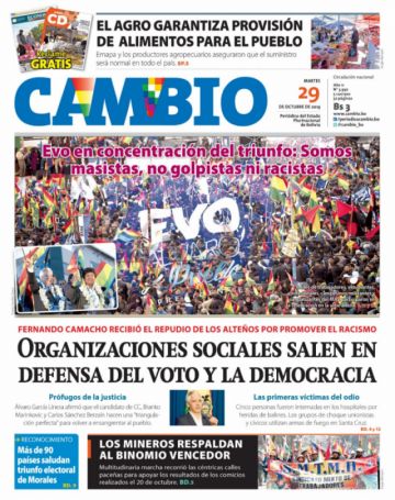 Cambio, diario oficialista.