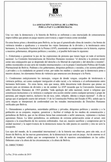 El comunicado.