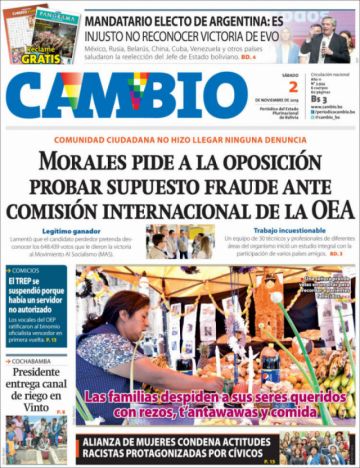 Cambio, diario oficialista.