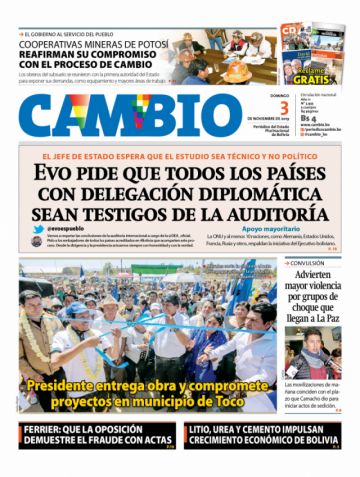 Cambio, diario oficialista.