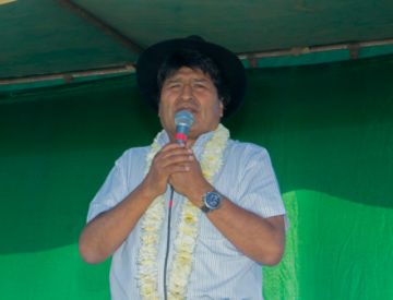 El presidente Evo Morales en un acto en Toco, Cochabamba.