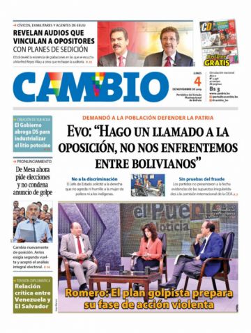 Cambio, diario oficialista.
