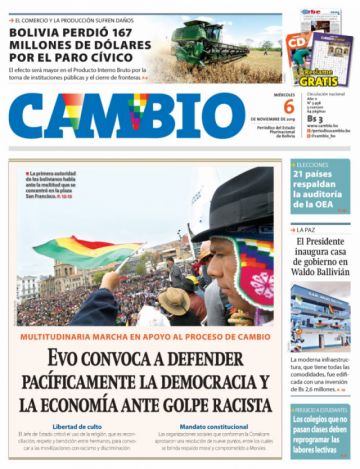 Cambio, diario oficialista.