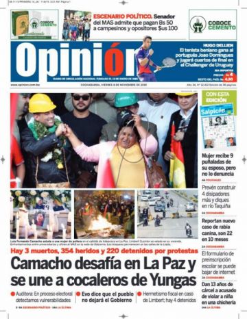 Opinión, Cochabamba.