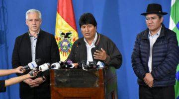 El presidente Evo Morales en conferencia de prensa.