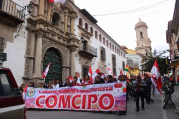 Comcipo convocó a la marcha de esta jornada.