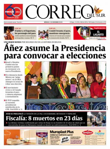 Correo del Sur, Sucre.