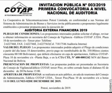 AVISO COTAP