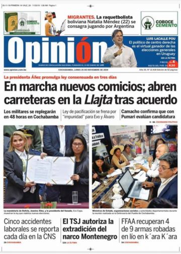Opinión, Cochabamba.