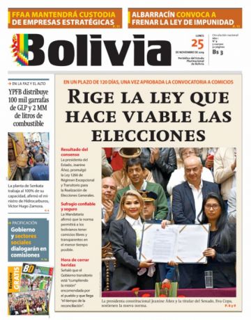 Cambio, diario oficialista.