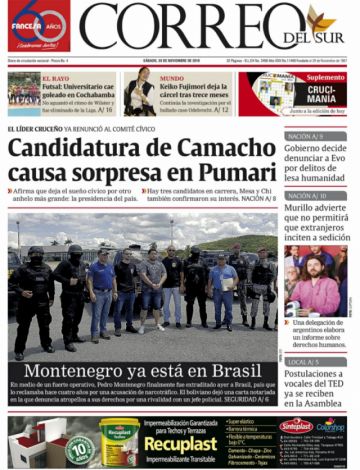 Correo del Sur, Sucre.